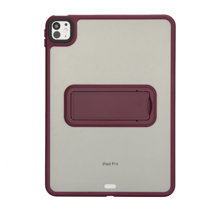 For iPad 10.2 2021 / 2020 / 2019 Skin Feel Holder PC Hybrid TPU Tablet Case(Wine Red) - iPad 10.2 Cases by PMC Jewellery | Online Shopping South Africa | PMC Jewellery | Buy Now Pay Later Mobicred