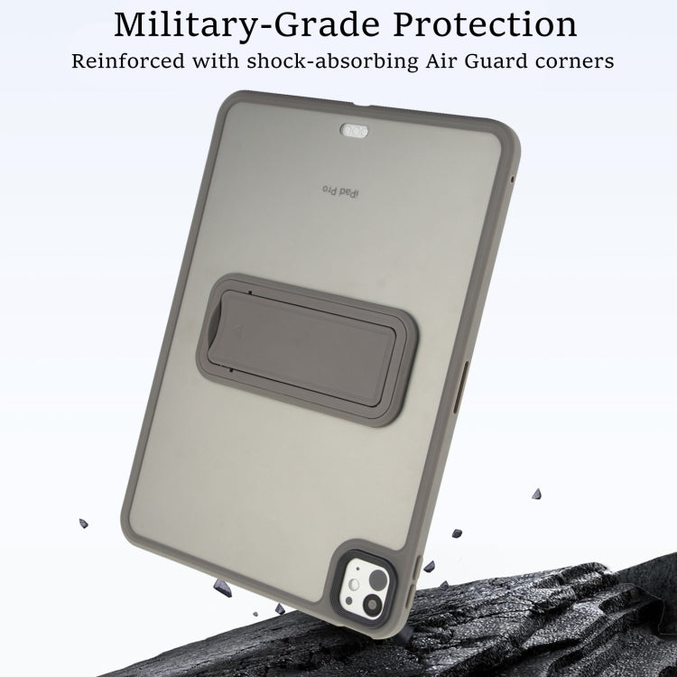 For iPad mini 2024 / mini 6 8.3 inch Skin Feel Holder PC Hybrid TPU Tablet Case(Grey) - iPad mini 6 Cases by PMC Jewellery | Online Shopping South Africa | PMC Jewellery | Buy Now Pay Later Mobicred