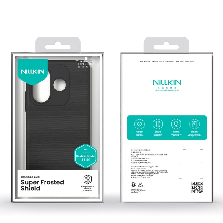 For Redmi Note 14 5G NILLKIN Frosted PC Phone Case(Black) - Note 14 Cases by NILLKIN | Online Shopping South Africa | PMC Jewellery | Buy Now Pay Later Mobicred