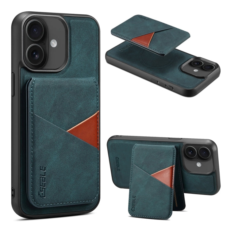 For iPhone 16 ESEBLE E2 Retro Texture Card Slots MagSafe RFID Leather Case(Dark Green) - free shipping - PMC Jewellery - Order now!
