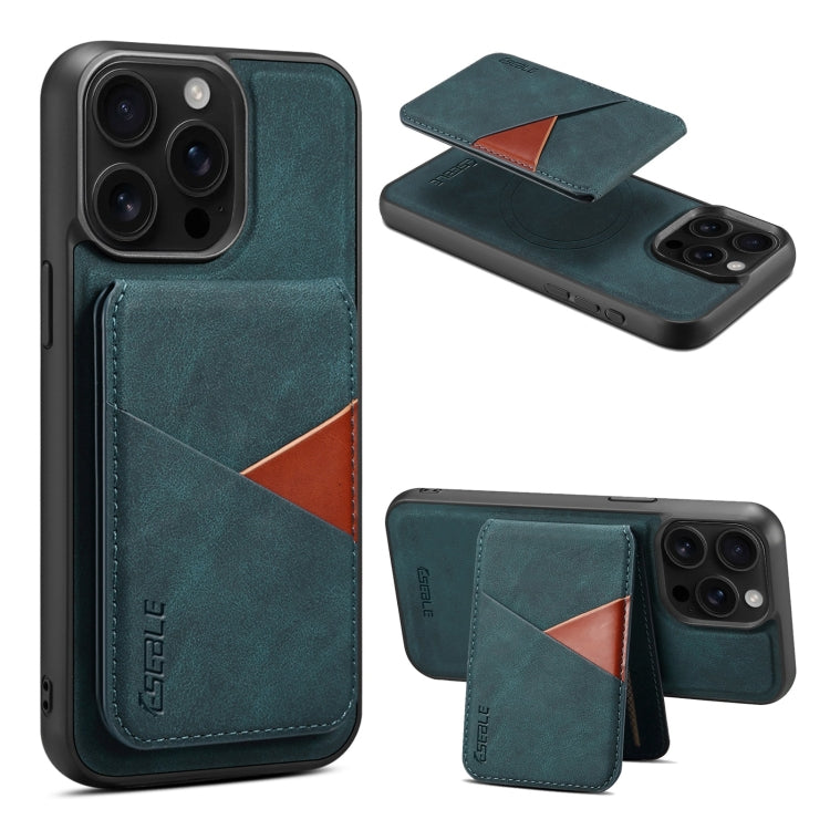 For iPhone 16 Pro Max ESEBLE E2 Retro Texture Card Slots MagSafe RFID Leather Case(Dark Green) - free shipping - PMC Jewellery - Order now!