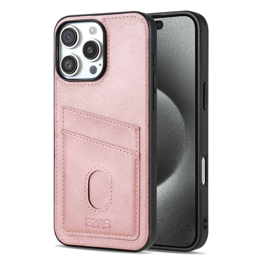 For iPhone 16 Pro AZNS K1 Series Card Slot Business Phone Case(Pink) - iPhone 16 Pro Cases by AZNS | Online Shopping South Africa | PMC Jewellery | Buy Now Pay Later Mobicred