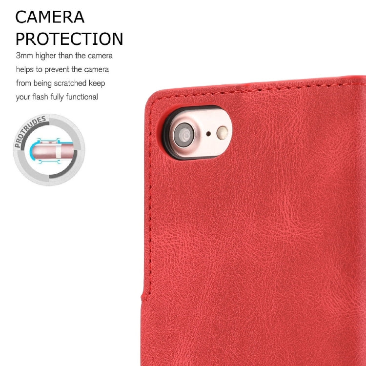 For iPhone 16e Fantasy Skin-feel Calfskin Texture Leather Phone Case(Red) - iPhone 16e Cases by PMC TechLife | Online Shopping South Africa | PMC TechLife | Buy Now Pay Later Mobicred