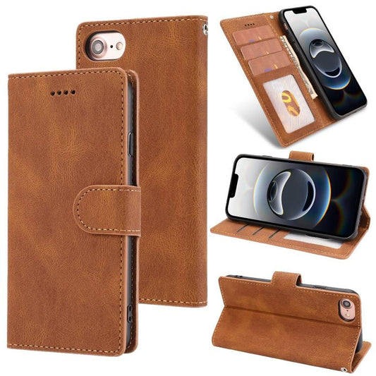 For iPhone 16e Fantasy Skin-feel Calfskin Texture Leather Phone Case(Brown) - iPhone 16e Cases by PMC Jewellery | Online Shopping South Africa | PMC Jewellery | Buy Now Pay Later Mobicred