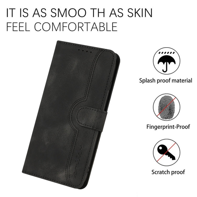 For Samsung Galaxy S25+ 5G Heart Pattern Skin Feel Leather Phone Case(Black) - Galaxy S25+ 5G Cases by PMC Jewellery | Online Shopping South Africa | PMC Jewellery | Buy Now Pay Later Mobicred