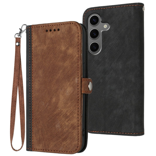 For Samsung Galaxy S25+ 5G Side Buckle Double Fold Hand Strap Leather Phone Case(Brown) - Galaxy S25+ 5G Cases by PMC Jewellery | Online Shopping South Africa | PMC Jewellery | Buy Now Pay Later Mobicred