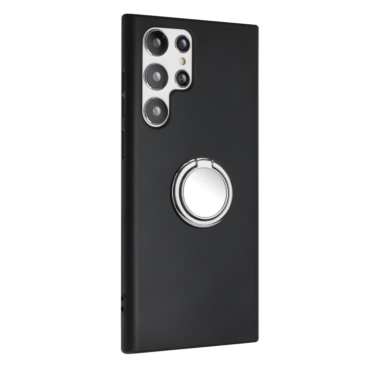 For Samsung Galaxy S25 Ultra 5G Matte Ring Holder TPU Phone Case(Silver) - Galaxy S25 Ultra 5G Cases by PMC Jewellery | Online Shopping South Africa | PMC Jewellery | Buy Now Pay Later Mobicred