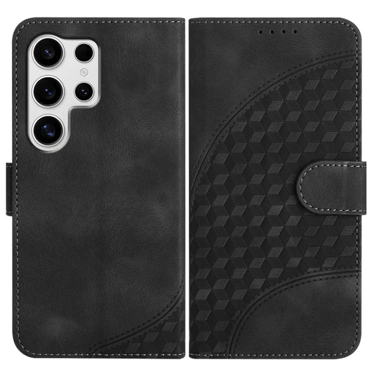 For Samsung Galaxy S25 Ultra 5G YX0060 Elephant Head Embossed Phone Leather Case with Lanyard(Black) - Galaxy S25 Ultra 5G Cases by PMC Jewellery | Online Shopping South Africa | PMC Jewellery | Buy Now Pay Later Mobicred