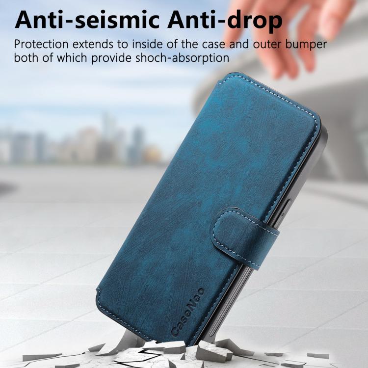 For iPhone 16e CaseNeo MagSafe RFID Anti-theft Retro Leather Phone Case(Blue) - iPhone 16e Cases by CaseNeo | Online Shopping South Africa | PMC TechLife | Buy Now Pay Later Mobicred