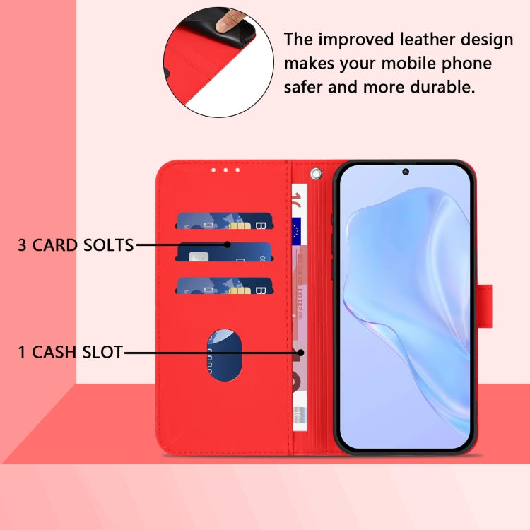 For Ulefone Note 14 Skin Feel Solid Color Leather Phone Case with Lanyard(Red) - Ulefone Cases by PMC Jewellery | Online Shopping South Africa | PMC Jewellery | Buy Now Pay Later Mobicred