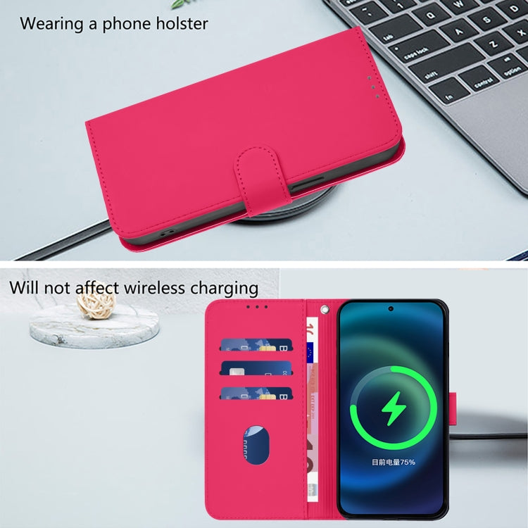 For Ulefone Note 14 Skin Feel Solid Color Leather Phone Case with Lanyard(Rose Red) - Ulefone Cases by PMC Jewellery | Online Shopping South Africa | PMC Jewellery | Buy Now Pay Later Mobicred