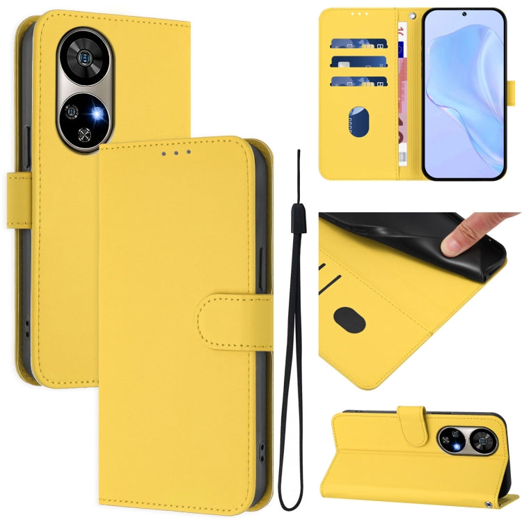 For Ulefone Note 17 Pro Skin Feel Solid Color Leather Phone Case with Lanyard(Lemon Yellow) - Ulefone Cases by PMC Jewellery | Online Shopping South Africa | PMC Jewellery | Buy Now Pay Later Mobicred