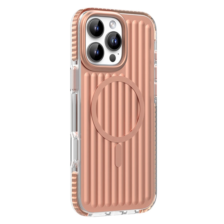 For iPhone 16 Pro Max Mutural Corrugated Texture Magsafe Magnetic Shockproof Phone Case(Antique Brass) - iPhone 16 Pro Max Cases by Mutural | Online Shopping South Africa | PMC Jewellery | Buy Now Pay Later Mobicred