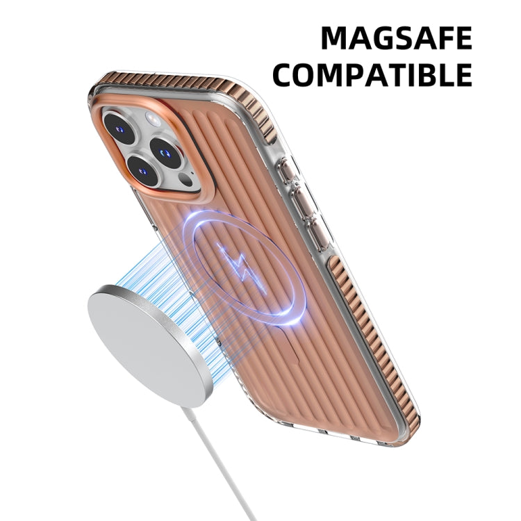 For iPhone 16 Pro Mutural Corrugated Texture Magsafe Magnetic Shockproof Phone Case(Silver) - iPhone 16 Pro Cases by Mutural | Online Shopping South Africa | PMC Jewellery | Buy Now Pay Later Mobicred