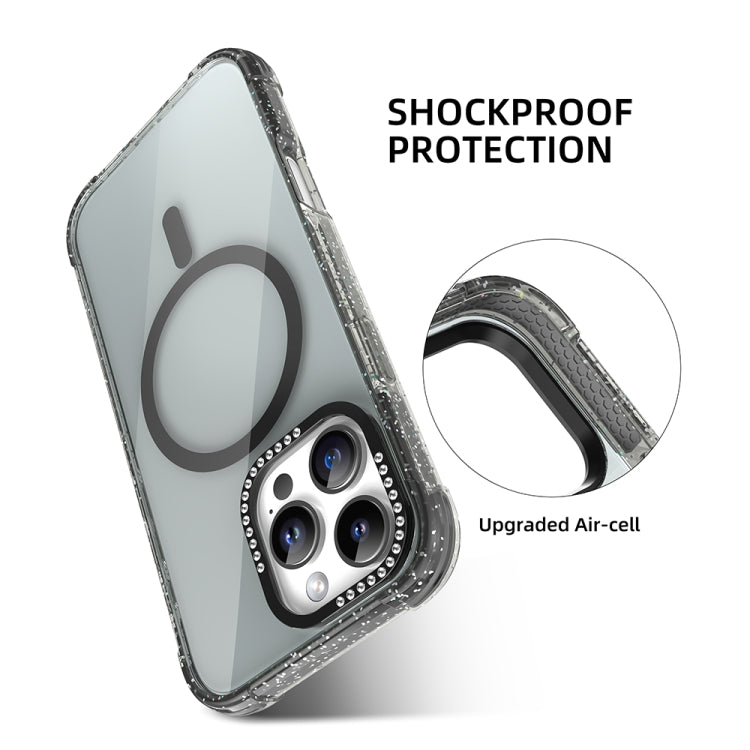 For iPhone 16 Pro Mutural Blink Series Glitter Edge MagSafe Magnetic Phone Case(Orange) - free shipping - PMC Jewellery - Order now!