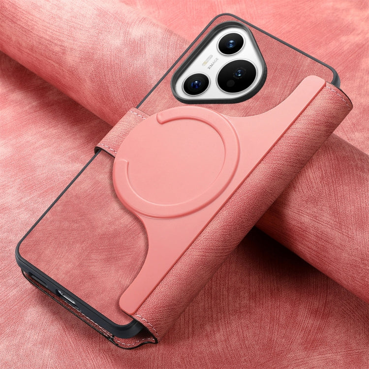 For Huawei Pura 70 CaseNeo MagSafe RFID Anti-theft Retro Leather Phone Case(Pink) - Huawei Cases by CaseNeo | Online Shopping South Africa | PMC Jewellery | Buy Now Pay Later Mobicred