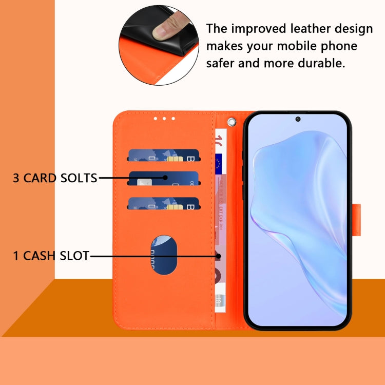 For Huawei Pura 70 Pro / 70 Pro+ Skin Feel Solid Color Leather Phone Case with Lanyard(Orange) - Huawei Cases by PMC Jewellery | Online Shopping South Africa | PMC Jewellery | Buy Now Pay Later Mobicred