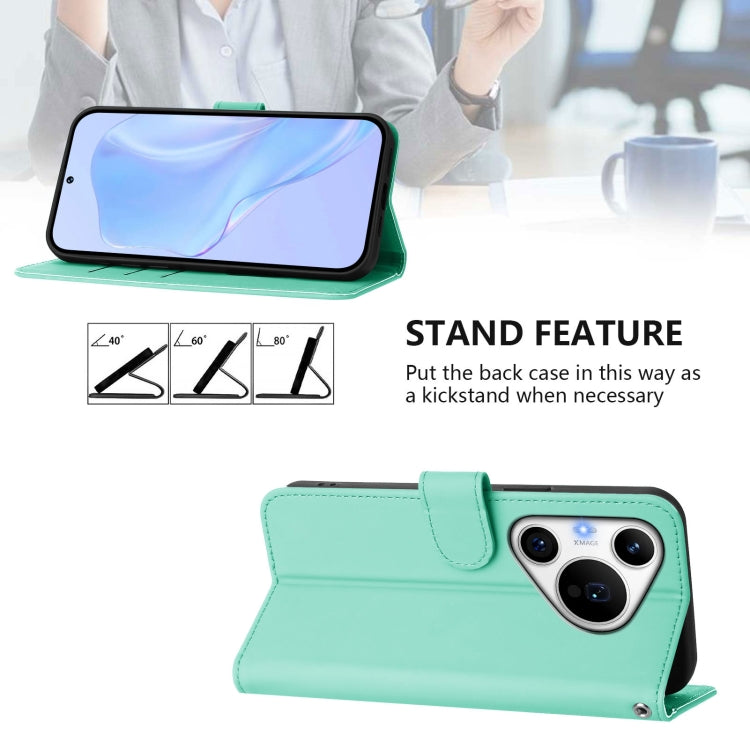 For Huawei Pura 70 Pro / 70 Pro+ Skin Feel Solid Color Leather Phone Case with Lanyard(Mint Green) - Huawei Cases by PMC Jewellery | Online Shopping South Africa | PMC Jewellery | Buy Now Pay Later Mobicred