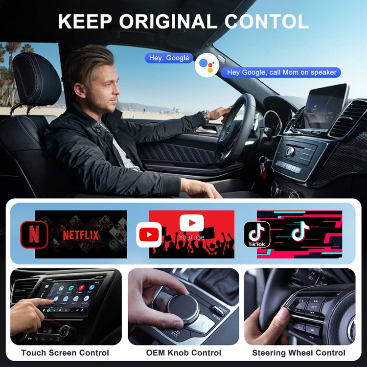 USB Interface Wired to Wireless CarPlay Auto Adapter for Android, Specification:Round(White) - free shipping - PMC Jewellery - Order now!