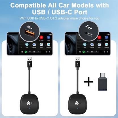 USB Interface Wired to Wireless CarPlay Auto Adapter for Android, Specification:Square(Black) - Bluetooth Adapters by PMC Jewellery | Online Shopping South Africa | PMC Jewellery | Buy Now Pay Later Mobicred