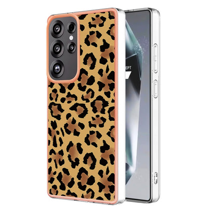 For Samsung Galaxy S25 Ultra 5G Electroplating Marble Dual-side IMD Phone Case(Leopard Print) - Galaxy S25 Ultra 5G Cases by PMC Jewellery | Online Shopping South Africa | PMC Jewellery | Buy Now Pay Later Mobicred