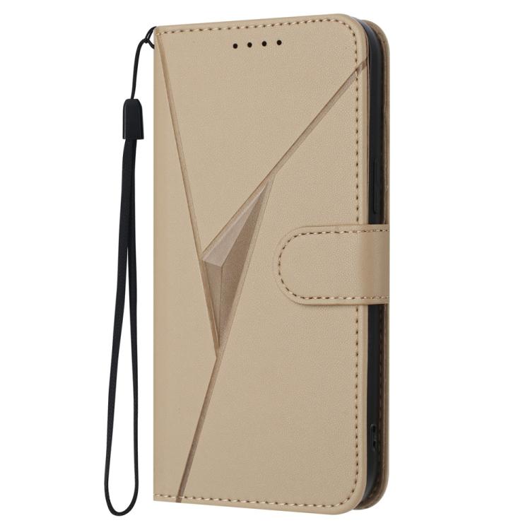 For iPhone 17 Triangle Pattern Buckle Clasp Leather Phone Case(Gold) - free shipping - PMc TechLife - Order now!