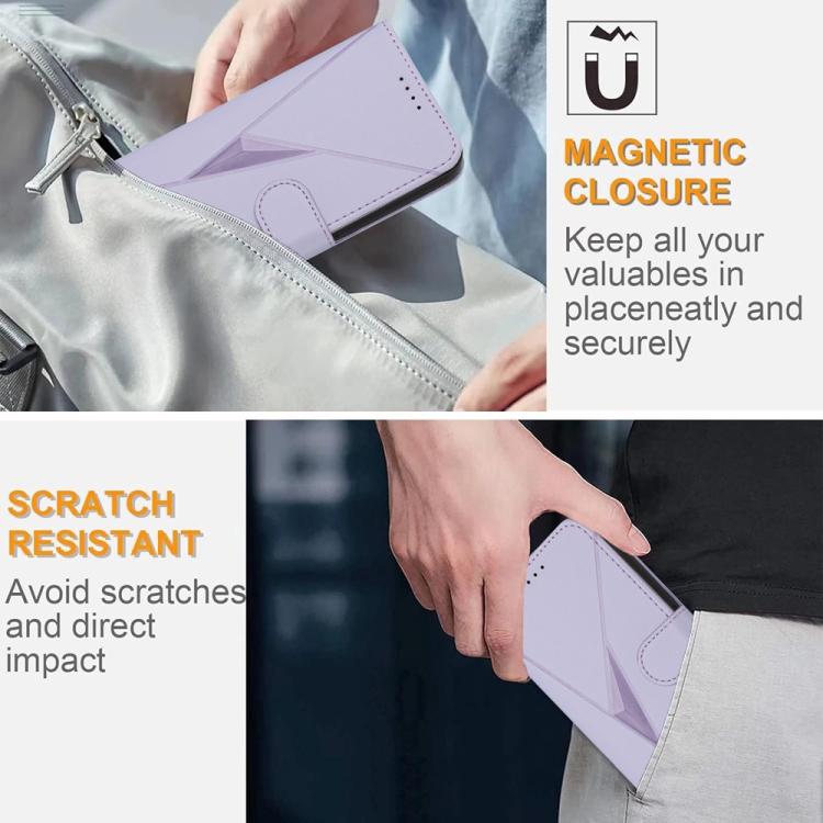 For iPhone 17 Triangle Pattern Buckle Clasp Leather Phone Case(Light Purple) - free shipping - PMc TechLife - Order now!