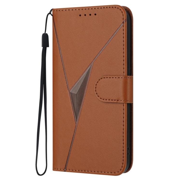 For iPhone 17 Pro Max Triangle Pattern Buckle Clasp Leather Phone Case(Brown) - free shipping - PMc TechLife - Order now!