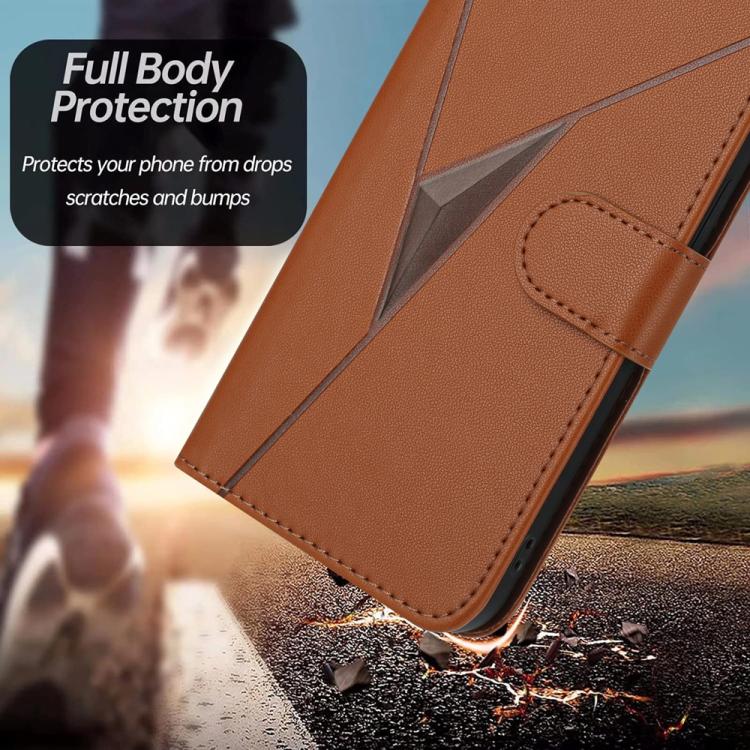 For iPhone 17 Pro Max Triangle Pattern Buckle Clasp Leather Phone Case(Brown) - free shipping - PMc TechLife - Order now!