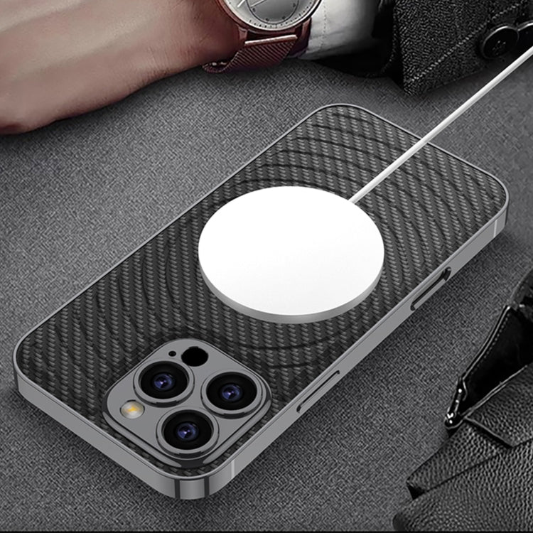 For iPhone 16 Pro GKK Plating Leather Wave MagSafe Phone Case(Black) - free shipping - PMC Jewellery - Order now!