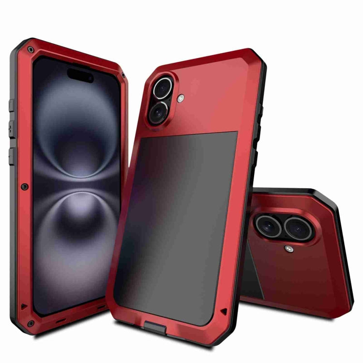 For iPhone 16 Plus RedPepper Triple-proof Metal Phone Case(Red) - iPhone 16 Plus Cases by RedPepper | Online Shopping South Africa | PMC Jewellery | Buy Now Pay Later Mobicred