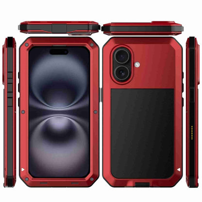 For iPhone 16 Plus RedPepper Triple-proof Metal Phone Case(Red) - iPhone 16 Plus Cases by RedPepper | Online Shopping South Africa | PMC Jewellery | Buy Now Pay Later Mobicred