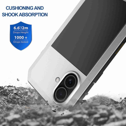 For iPhone 16 Plus RedPepper Triple-proof Metal Phone Case(Silver) - iPhone 16 Plus Cases by RedPepper | Online Shopping South Africa | PMC Jewellery | Buy Now Pay Later Mobicred