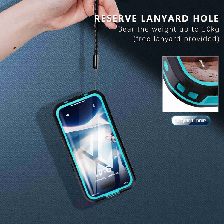 For iPhone 16 Plus RedPepper Transparent Dot IP68 Waterproof Triple-proof Phone Case(Black Blue) - free shipping - PMC Jewellery - Order now!