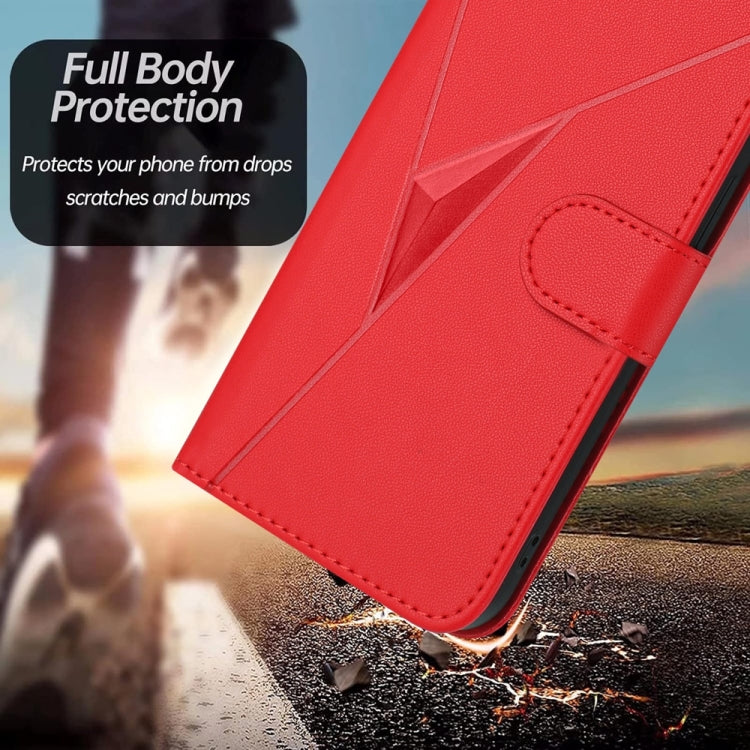 For Samsung Galaxy S25 Ultra 5G Triangle Pattern Buckle Clasp Leather Phone Case(Red) - Galaxy S25 Ultra 5G Cases by PMC Jewellery | Online Shopping South Africa | PMC Jewellery | Buy Now Pay Later Mobicred