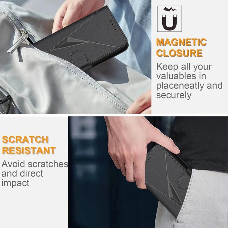 For Samsung Galaxy S25 Ultra 5G Triangle Pattern Buckle Clasp Leather Phone Case(Black) - Galaxy S25 Ultra 5G Cases by PMC Jewellery | Online Shopping South Africa | PMC Jewellery | Buy Now Pay Later Mobicred