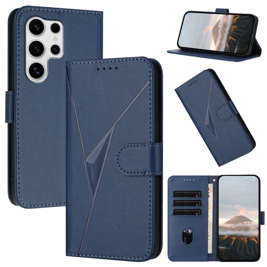 For Samsung Galaxy S25 Ultra 5G Triangle Pattern Buckle Clasp Leather Phone Case(Royal Blue) - Galaxy S25 Ultra 5G Cases by PMC Jewellery | Online Shopping South Africa | PMC Jewellery | Buy Now Pay Later Mobicred