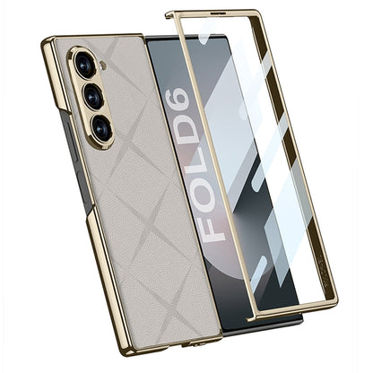 For Samsung Galaxy Z Fold6 GKK Integrated Asterism Plating Leather Full Coverage Phone Case(Grey) - Galaxy Z Fold6 5G Cases by GKK | Online Shopping South Africa | PMC Jewellery | Buy Now Pay Later Mobicred