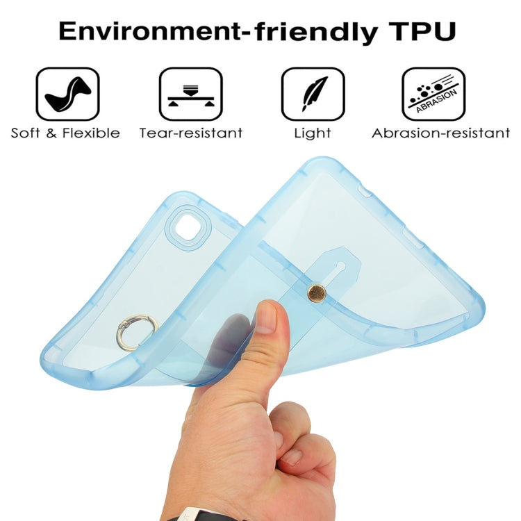 For Samsung Galaxy Tab S9 / S8 / S7 Wristband Holder PC Hybrid TPU Soft Tablet Case(Blue) - Galaxy Tab S9 Cases by PMC Jewellery | Online Shopping South Africa | PMC Jewellery | Buy Now Pay Later Mobicred