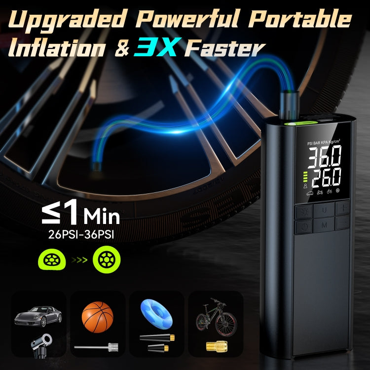 T8 Car Digital Display Portable Smart Electric Wireless Air Pump(Black) - Inflatable Pump by PMC Jewellery | Online Shopping South Africa | PMC Jewellery | Buy Now Pay Later Mobicred