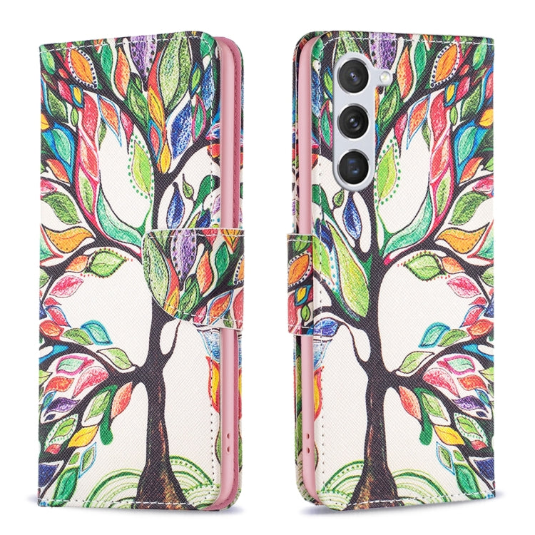 For Samsung Galaxy S25 5G Colored Drawing Pattern Leather Phone Case(Tree Life) - Galaxy S25 5G Cases by PMC Jewellery | Online Shopping South Africa | PMC Jewellery | Buy Now Pay Later Mobicred