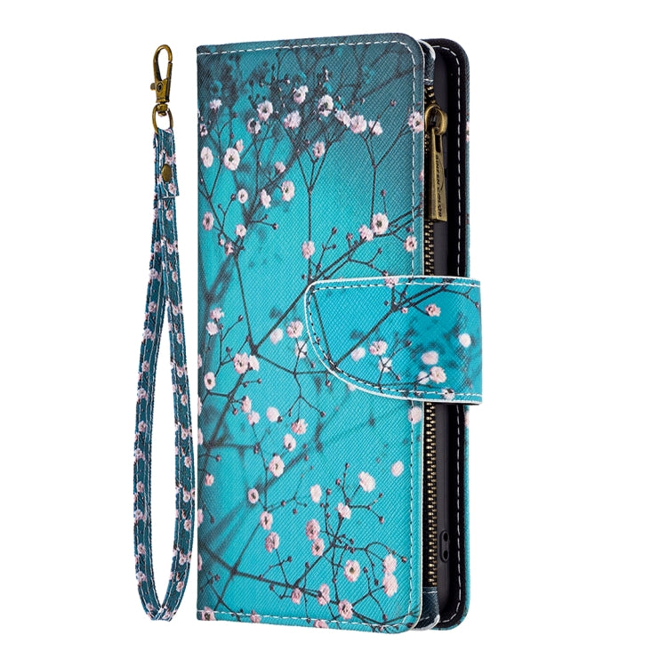 For Samsung Galaxy S25 5G Colored Drawing Pattern Zipper Leather Phone Case(Plum Blossom) - Galaxy S25 5G Cases by PMC Jewellery | Online Shopping South Africa | PMC Jewellery | Buy Now Pay Later Mobicred