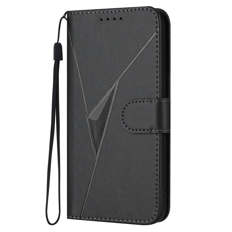 For Motorola Edge 5G 2024 Triangle Pattern Buckle Clasp Leather Phone Case(Black) - Motorola Cases by PMC Jewellery | Online Shopping South Africa | PMC Jewellery | Buy Now Pay Later Mobicred