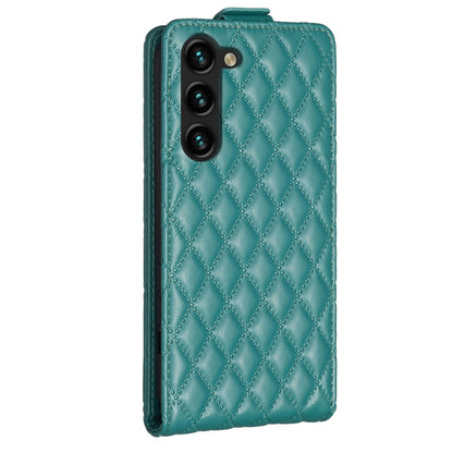 For Samsung Galaxy S25 5G Diamond Lattice Vertical Flip Leather Phone Case(Green) - Galaxy S25 5G Cases by PMC Jewellery | Online Shopping South Africa | PMC Jewellery | Buy Now Pay Later Mobicred