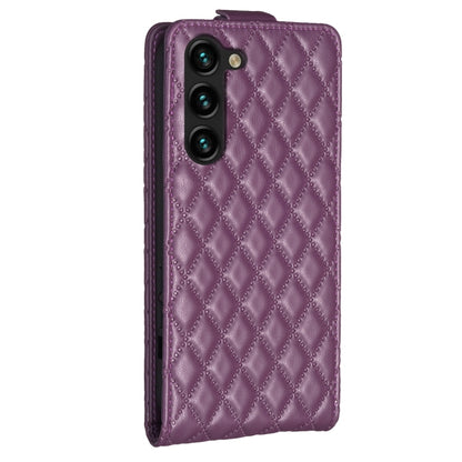 For Samsung Galaxy S25+ 5G Diamond Lattice Vertical Flip Leather Phone Case(Dark Purple) - Galaxy S25+ 5G Cases by PMC Jewellery | Online Shopping South Africa | PMC Jewellery | Buy Now Pay Later Mobicred