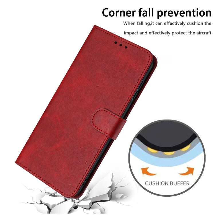 For Samsung Galaxy S25 / S24 5G Solid Calf Texture Flip Leather Phone Case(Red) - Galaxy S25 5G Cases by PMC TechLife | Online Shopping South Africa | PMC TechLife | Buy Now Pay Later Mobicred