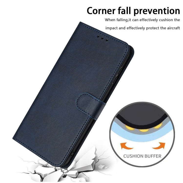 For Samsung Galaxy S25 / S24 5G Solid Calf Texture Flip Leather Phone Case(Dark Blue) - Galaxy S25 5G Cases by PMC TechLife | Online Shopping South Africa | PMC TechLife | Buy Now Pay Later Mobicred
