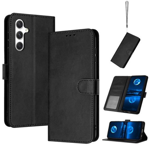 For Samsung Galaxy S25+ / S24+ 5G Solid Calf Texture Flip Leather Phone Case(Black) - Galaxy S25+ 5G Cases by PMC Jewellery | Online Shopping South Africa | PMC Jewellery | Buy Now Pay Later Mobicred