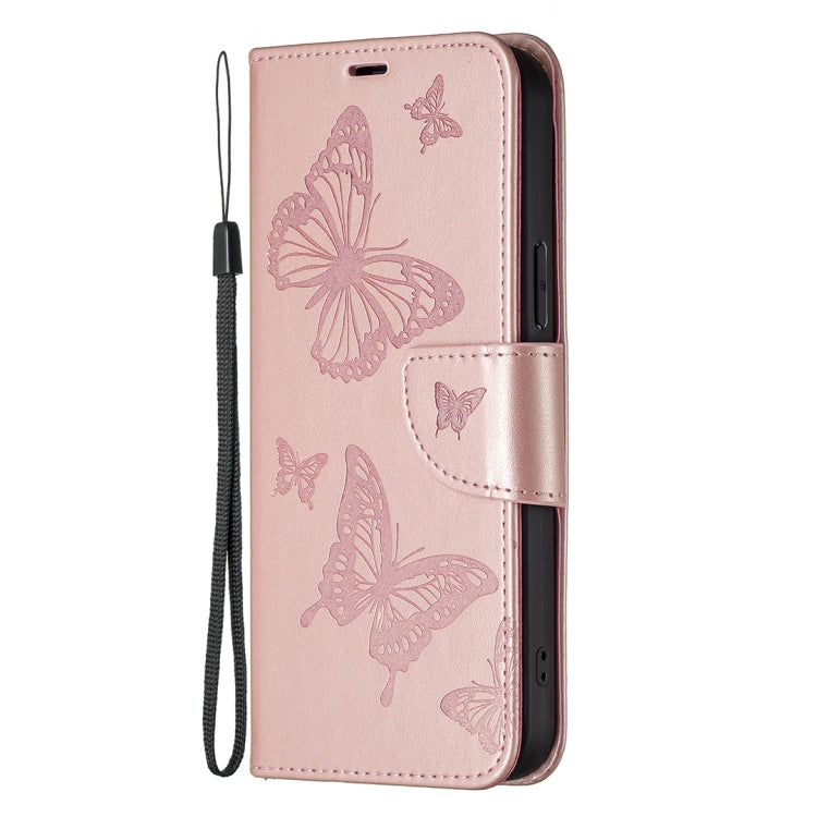 For Samsung Galaxy S25 5G Embossing Two Butterflies Pattern Leather Phone Case(Rose Gold) - Galaxy S25 5G Cases by PMC Jewellery | Online Shopping South Africa | PMC Jewellery | Buy Now Pay Later Mobicred