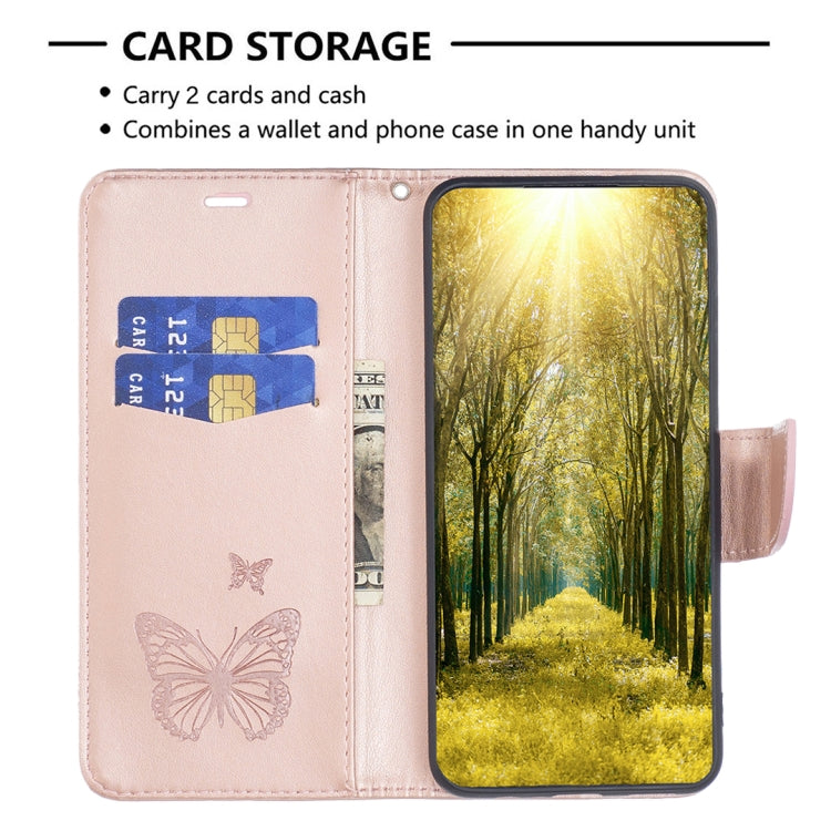 For Samsung Galaxy S25 5G Embossing Two Butterflies Pattern Leather Phone Case(Rose Gold) - Galaxy S25 5G Cases by PMC Jewellery | Online Shopping South Africa | PMC Jewellery | Buy Now Pay Later Mobicred